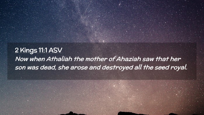 Picture 02 - 2 Kings 11:1 ASV Desktop Wallpaper - Now when Athaliah the mother of Ahaziah saw that - Desktop Bible Verse Wallpaper