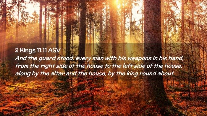 Picture 02 - 2 Kings 11:11 ASV Desktop Wallpaper - And the guard stood, every man with his weapons - Desktop Bible Verse Wallpaper