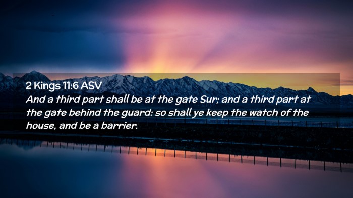 Picture 02 - 2 Kings 11:6 ASV Desktop Wallpaper - And a third part shall be at the gate Sur; and a - Desktop Bible Verse Wallpaper