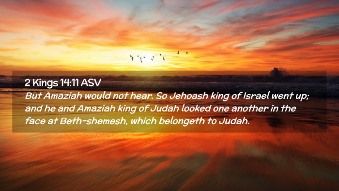 Picture 02 - 2 Kings 14:11 ASV Desktop Wallpaper - But Amaziah would not hear. So Jehoash king of - Desktop Bible Verse Wallpaper