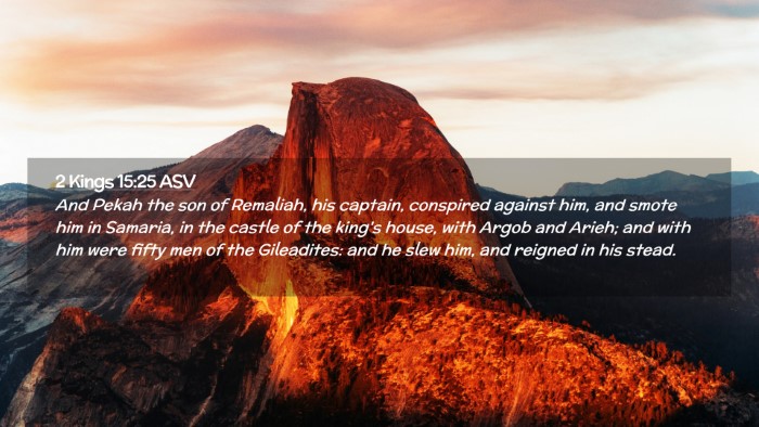 Picture 02 - 2 Kings 15:25 ASV Desktop Wallpaper - And Pekah the son of Remaliah, his captain, - Desktop Bible Verse Wallpaper