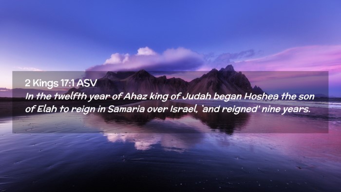 Picture 02 - 2 Kings 17:1 ASV Desktop Wallpaper - In the twelfth year of Ahaz king of Judah began - Desktop Bible Verse Wallpaper