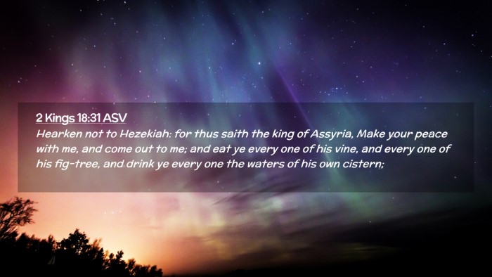 Picture 02 - 2 Kings 18:31 ASV Desktop Wallpaper - Hearken not to Hezekiah: for thus saith the king - Desktop Bible Verse Wallpaper