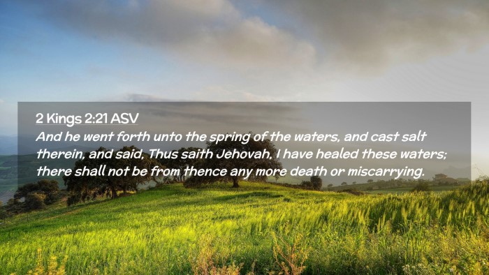 Picture 02 - 2 Kings 2:21 ASV Desktop Wallpaper - And he went forth unto the spring of the waters, - Desktop Bible Verse Wallpaper