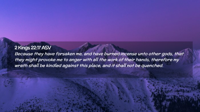 Picture 02 - 2 Kings 22:17 ASV Desktop Wallpaper - Because they have forsaken me, and have burned - Desktop Bible Verse Wallpaper