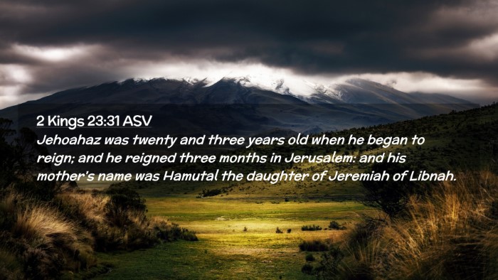 Picture 02 - 2 Kings 23:31 ASV Desktop Wallpaper - Jehoahaz was twenty and three years old when he - Desktop Bible Verse Wallpaper