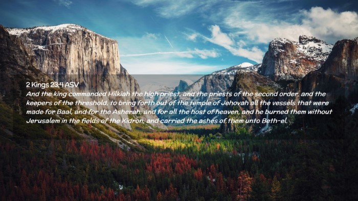 Picture 02 - 2 Kings 23:4 ASV Desktop Wallpaper - And the king commanded Hilkiah the high priest, - Desktop Bible Verse Wallpaper