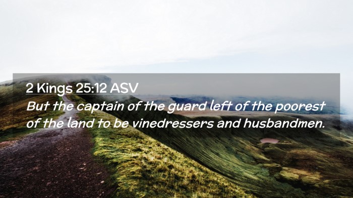 Picture 02 - 2 Kings 25:12 ASV Desktop Wallpaper - But the captain of the guard left of the poorest - Desktop Bible Verse Wallpaper