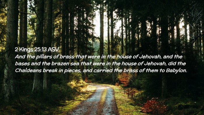 Picture 02 - 2 Kings 25:13 ASV Desktop Wallpaper - And the pillars of brass that were in the house - Desktop Bible Verse Wallpaper