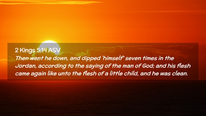 Picture 02 - 2 Kings 5:14 ASV Desktop Wallpaper - Then went he down, and dipped `himself' seven - Desktop Bible Verse Wallpaper