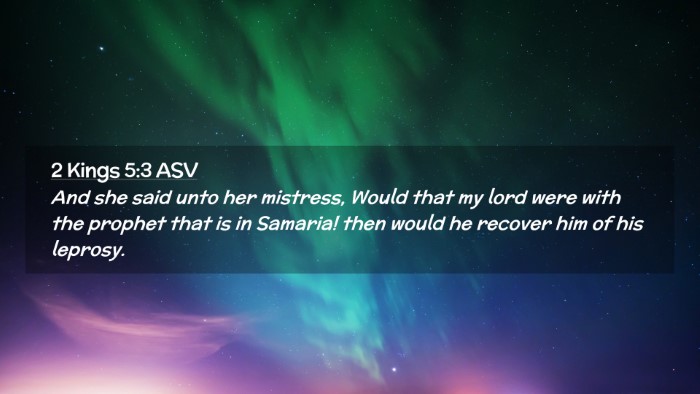 Picture 02 - 2 Kings 5:3 ASV Desktop Wallpaper - And she said unto her mistress, Would that my - Desktop Bible Verse Wallpaper