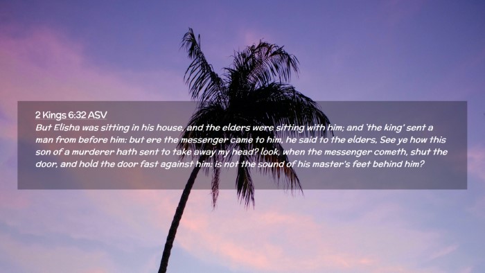 Picture 02 - 2 Kings 6:32 ASV Desktop Wallpaper - But Elisha was sitting in his house, and the - Desktop Bible Verse Wallpaper