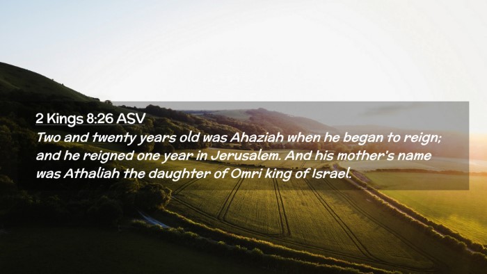 Picture 02 - 2 Kings 8:26 ASV Desktop Wallpaper - Two and twenty years old was Ahaziah when he - Desktop Bible Verse Wallpaper