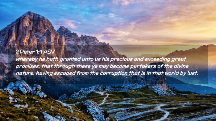Picture 02 - 2 Peter 1:4 ASV Desktop Wallpaper - whereby he hath granted unto us his precious and - Desktop Bible Verse Wallpaper