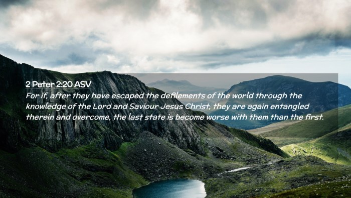 Picture 02 - 2 Peter 2:20 ASV Desktop Wallpaper - For if, after they have escaped the defilements - Desktop Bible Verse Wallpaper