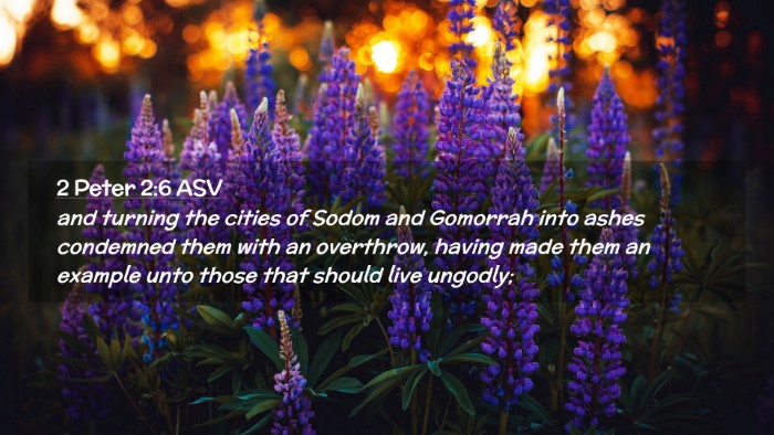 Picture 02 - 2 Peter 2:6 ASV Desktop Wallpaper - and turning the cities of Sodom and Gomorrah into - Desktop Bible Verse Wallpaper
