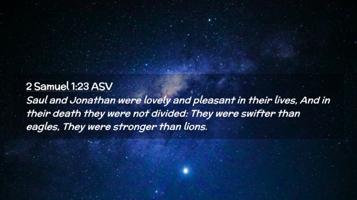 Picture 02 - 2 Samuel 1:23 ASV Desktop Wallpaper - Saul and Jonathan were lovely and pleasant in - Desktop Bible Verse Wallpaper
