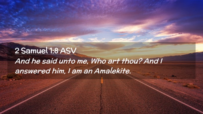 Picture 02 - 2 Samuel 1:8 ASV Desktop Wallpaper - And he said unto me, Who art thou? And I answered - Desktop Bible Verse Wallpaper