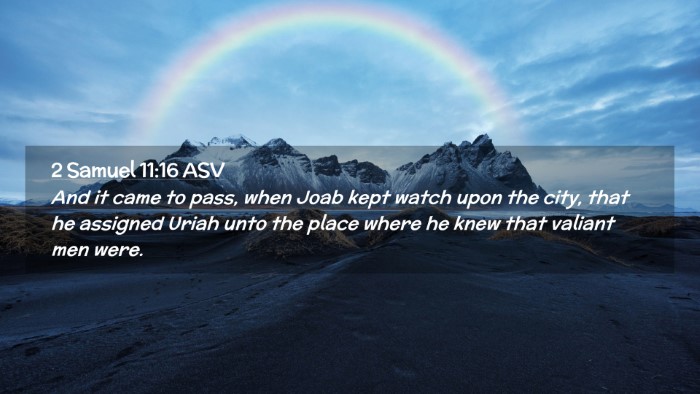 Picture 02 - 2 Samuel 11:16 ASV Desktop Wallpaper - And it came to pass, when Joab kept watch upon - Desktop Bible Verse Wallpaper