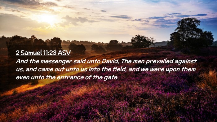 Picture 02 - 2 Samuel 11:23 ASV Desktop Wallpaper - And the messenger said unto David, The men - Desktop Bible Verse Wallpaper