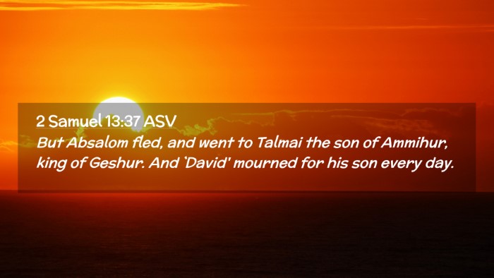 Picture 02 - 2 Samuel 13:37 ASV Desktop Wallpaper - But Absalom fled, and went to Talmai the son of - Desktop Bible Verse Wallpaper