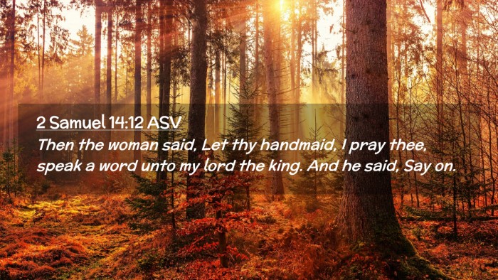 Picture 02 - 2 Samuel 14:12 ASV Desktop Wallpaper - Then the woman said, Let thy handmaid, I pray - Desktop Bible Verse Wallpaper