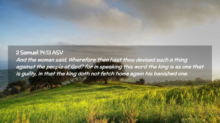 Picture 02 - 2 Samuel 14:13 ASV Desktop Wallpaper - And the woman said, Wherefore then hast thou - Desktop Bible Verse Wallpaper