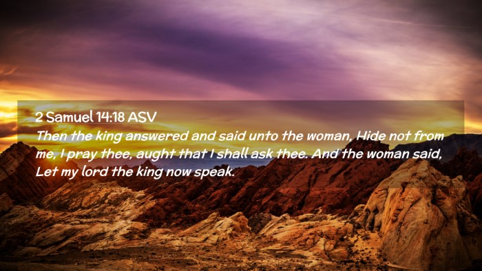 Picture 02 - 2 Samuel 14:18 ASV Desktop Wallpaper - Then the king answered and said unto the woman, - Desktop Bible Verse Wallpaper