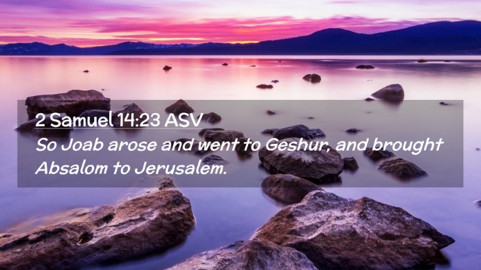 Picture 02 - 2 Samuel 14:23 ASV Desktop Wallpaper - So Joab arose and went to Geshur, and brought - Desktop Bible Verse Wallpaper