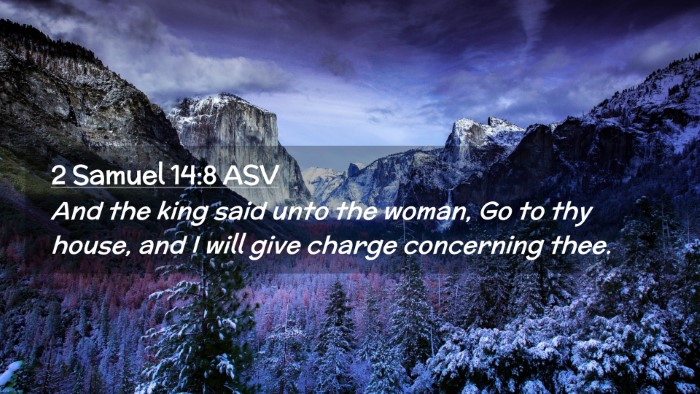 Picture 02 - 2 Samuel 14:8 ASV Desktop Wallpaper - And the king said unto the woman, Go to thy - Desktop Bible Verse Wallpaper