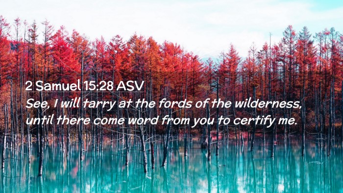 Picture 02 - 2 Samuel 15:28 ASV Desktop Wallpaper - See, I will tarry at the fords of the wilderness, - Desktop Bible Verse Wallpaper