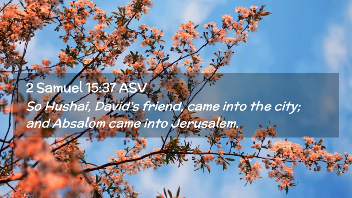 Picture 02 - 2 Samuel 15:37 ASV Desktop Wallpaper - So Hushai, David's friend, came into the city; - Desktop Bible Verse Wallpaper
