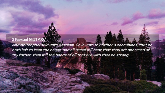 Picture 02 - 2 Samuel 16:21 ASV Desktop Wallpaper - And Ahithophel said unto Absalom, Go in unto thy - Desktop Bible Verse Wallpaper
