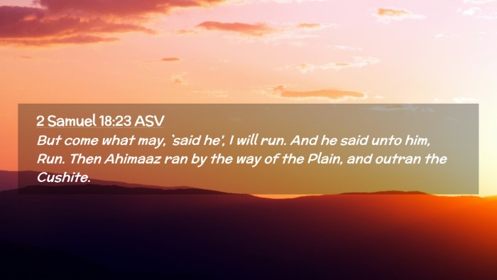 Picture 02 - 2 Samuel 18:23 ASV Desktop Wallpaper - But come what may, `said he', I will run. And he - Desktop Bible Verse Wallpaper