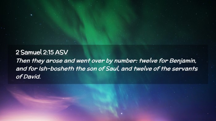 Picture 02 - 2 Samuel 2:15 ASV Desktop Wallpaper - Then they arose and went over by number: twelve - Desktop Bible Verse Wallpaper