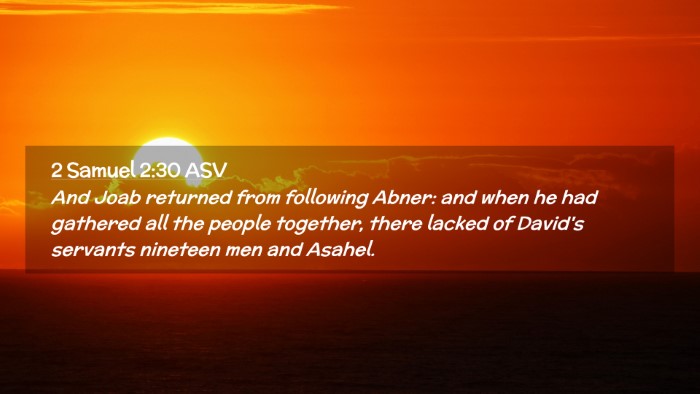 Picture 02 - 2 Samuel 2:30 ASV Desktop Wallpaper - And Joab returned from following Abner: and when - Desktop Bible Verse Wallpaper