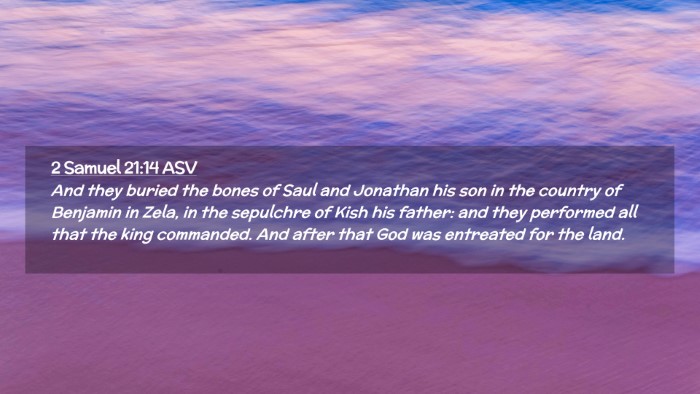 Picture 02 - 2 Samuel 21:14 ASV Desktop Wallpaper - And they buried the bones of Saul and Jonathan - Desktop Bible Verse Wallpaper