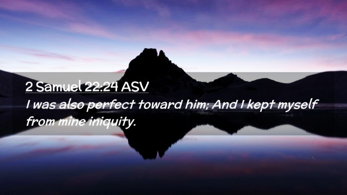 Picture 02 - 2 Samuel 22:24 ASV Desktop Wallpaper - I was also perfect toward him; And I kept myself - Desktop Bible Verse Wallpaper