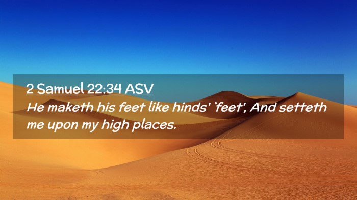 Picture 02 - 2 Samuel 22:34 ASV Desktop Wallpaper - He maketh his feet like hinds' `feet', And - Desktop Bible Verse Wallpaper