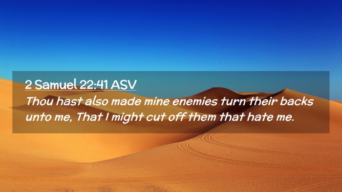 Picture 02 - 2 Samuel 22:41 ASV Desktop Wallpaper - Thou hast also made mine enemies turn their backs - Desktop Bible Verse Wallpaper