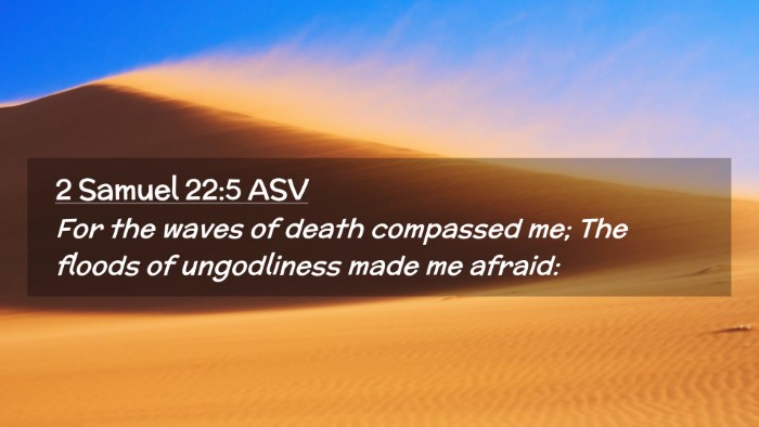 Picture 02 - 2 Samuel 22:5 ASV Desktop Wallpaper - For the waves of death compassed me; The floods - Desktop Bible Verse Wallpaper