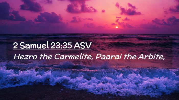 Picture 02 - 2 Samuel 23:35 ASV Desktop Wallpaper - Hezro the Carmelite, Paarai the - Desktop Bible Verse Wallpaper