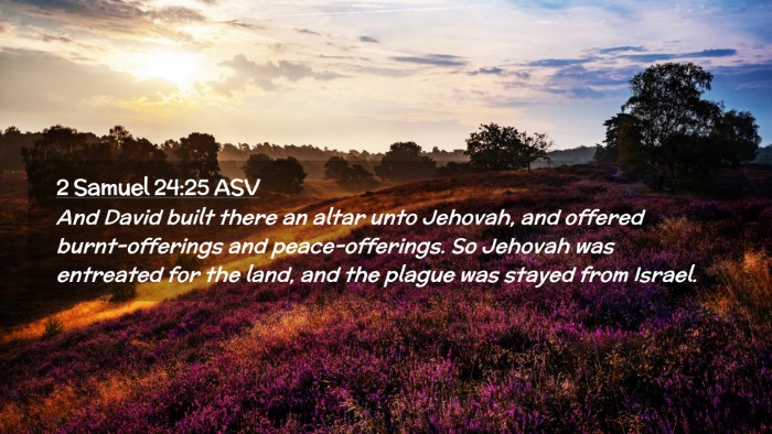 Picture 02 - 2 Samuel 24:25 ASV Desktop Wallpaper - And David built there an altar unto Jehovah, and - Desktop Bible Verse Wallpaper