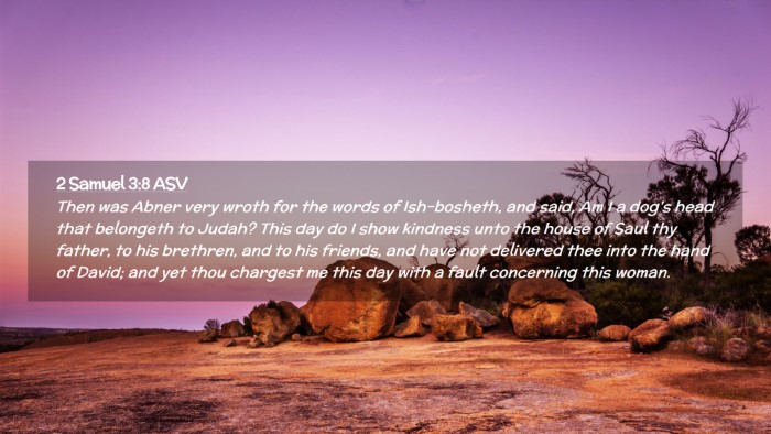 Picture 02 - 2 Samuel 3:8 ASV Desktop Wallpaper - Then was Abner very wroth for the words of - Desktop Bible Verse Wallpaper