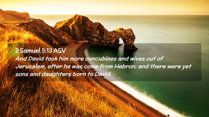 Picture 02 - 2 Samuel 5:13 ASV Desktop Wallpaper - And David took him more concubines and wives out - Desktop Bible Verse Wallpaper