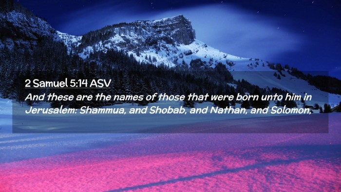 Picture 02 - 2 Samuel 5:14 ASV Desktop Wallpaper - And these are the names of those that were born - Desktop Bible Verse Wallpaper
