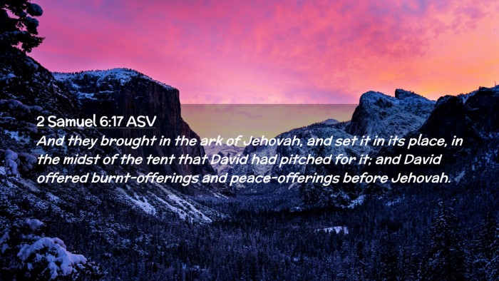 Picture 02 - 2 Samuel 6:17 ASV Desktop Wallpaper - And they brought in the ark of Jehovah, and set - Desktop Bible Verse Wallpaper