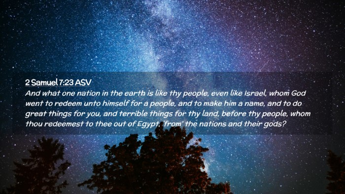 Picture 02 - 2 Samuel 7:23 ASV Desktop Wallpaper - And what one nation in the earth is like thy - Desktop Bible Verse Wallpaper