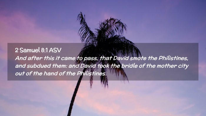 Picture 02 - 2 Samuel 8:1 ASV Desktop Wallpaper - And after this it came to pass, that David smote - Desktop Bible Verse Wallpaper