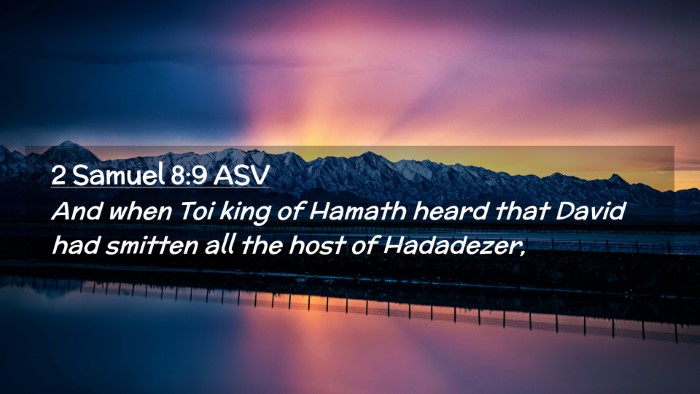 Picture 02 - 2 Samuel 8:9 ASV Desktop Wallpaper - And when Toi king of Hamath heard that David had - Desktop Bible Verse Wallpaper